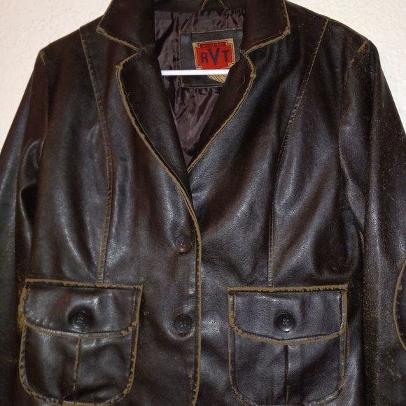 Vintage RVT CLOTHING Faux/Vegan Leather Jacket - Picture 2 of 9
